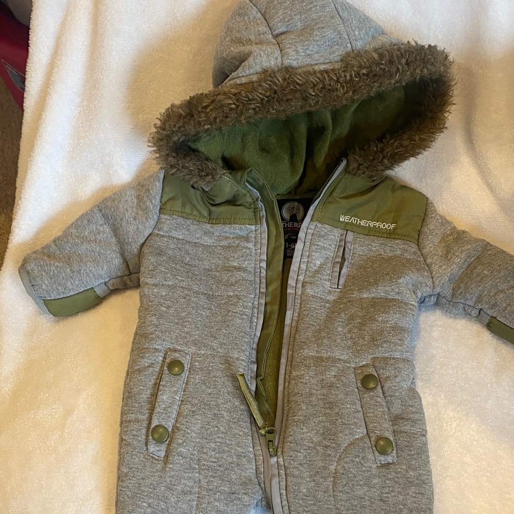Weatherproof Gray and Green Kids Jacket